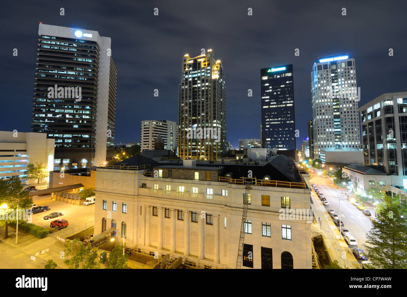 Metropolitan skyline del centro cittadino di Birmingham, Alabama, Stati Uniti d'America. Foto Stock