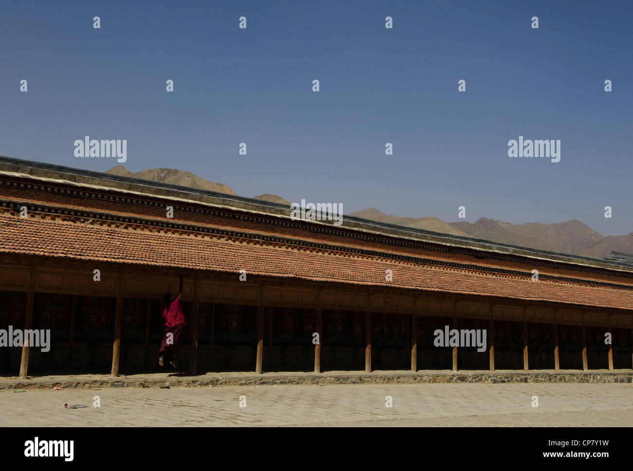 Monastero di Labrang durante il periodo del nuovo anno tibetano celebrazioni, provincia di Gansu, Cina Foto Stock