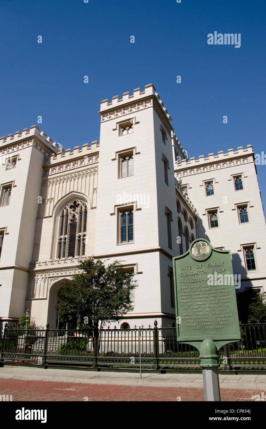 Louisiana Baton Rouge. Louisiana Old State Capitol, circa 1847. Gothic Revival stile. Foto Stock