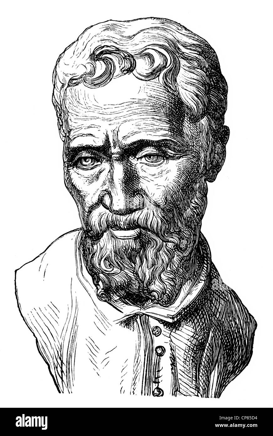 Michelangelo Buonarroti, Michelangelo o Michelangelo di Lodovico Buonarroti Simoni, 1475 - 1564, pittore italiano, scultore, arc Foto Stock