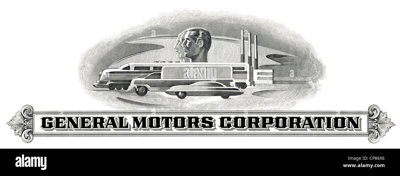 La quota storica certificato, General Motors Corporation, GM, car company, Delaware, 1982, STATI UNITI D'AMERICA, Historische Aktie, Gerneral Motors Foto Stock