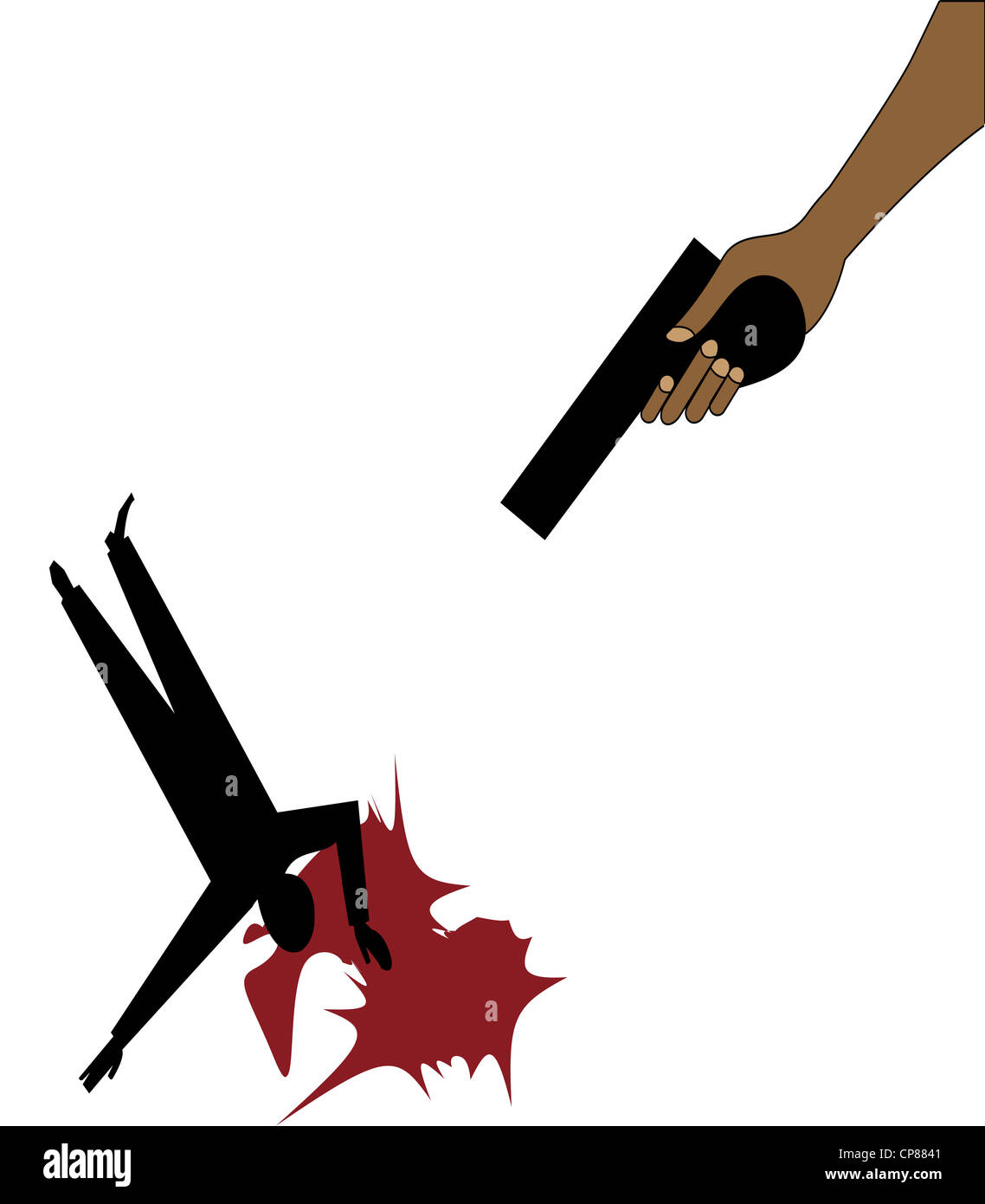 Illustrazione di un omicidio Foto Stock