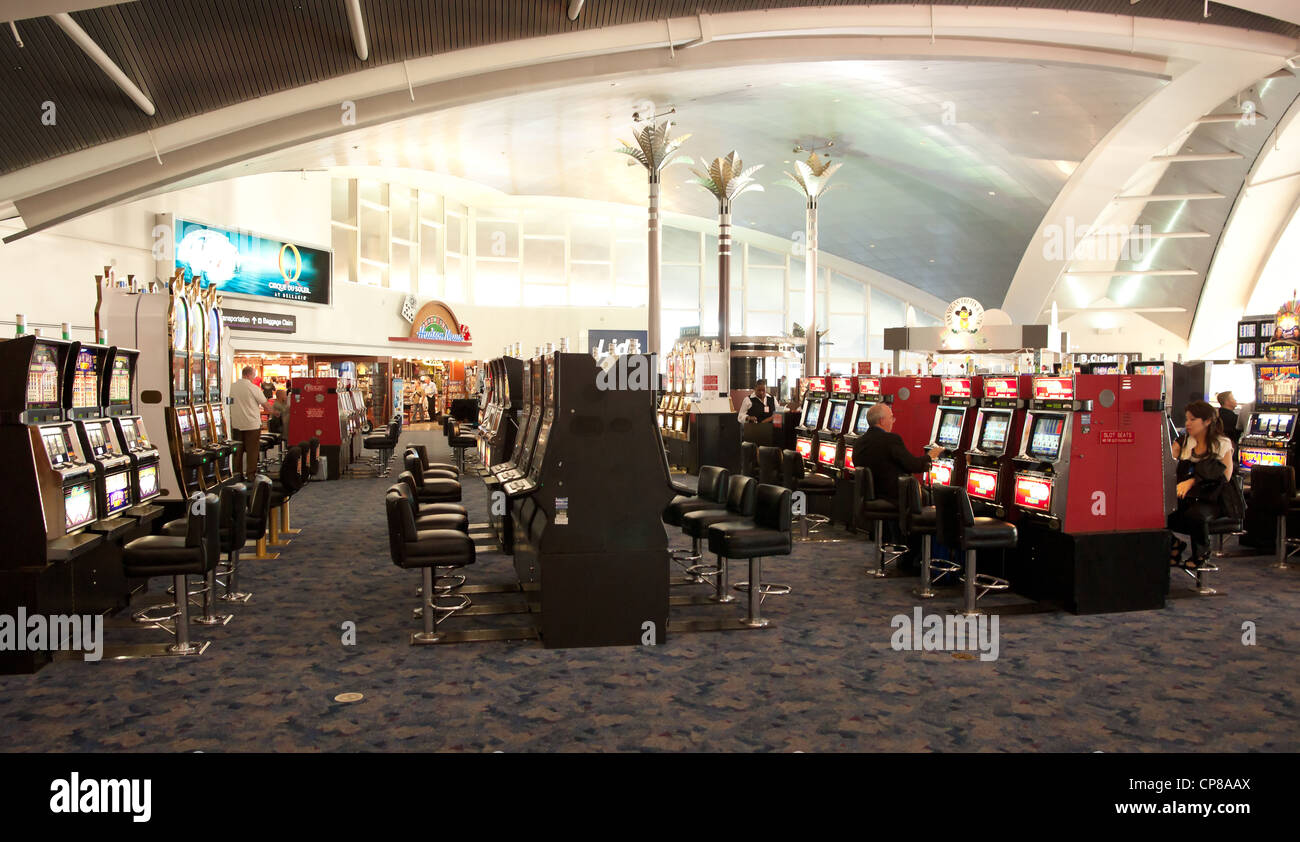 Macchine per il poker in aeroporto di las vegas Foto Stock