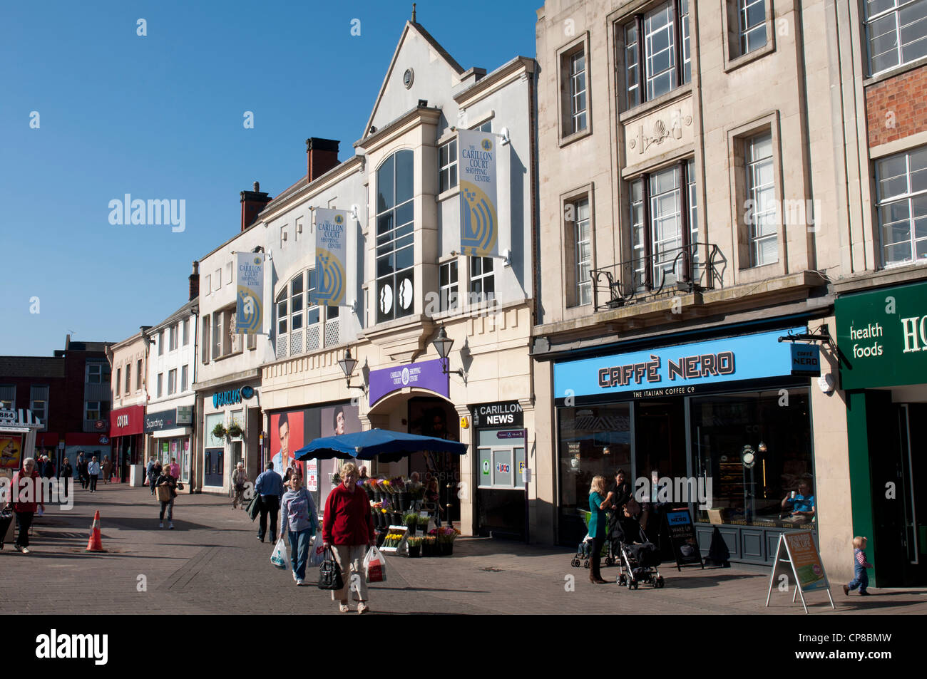 Market Place, Loughborough, Leicestershire, England, Regno Unito Foto Stock