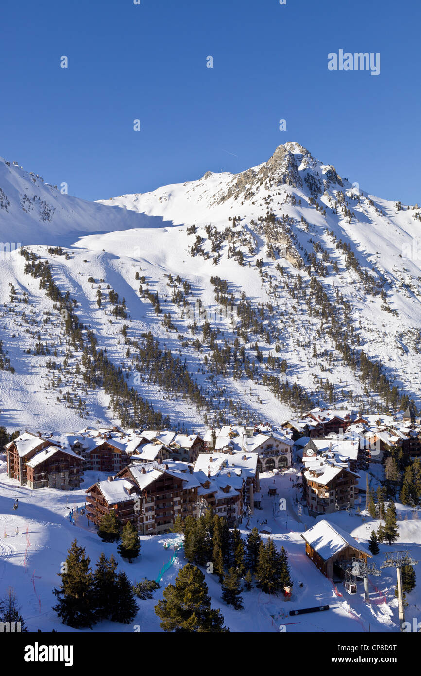 Francia, Savoie, Les Arcs 1800, Massif de la Vanoise, alta Valle Tarentaise Foto Stock