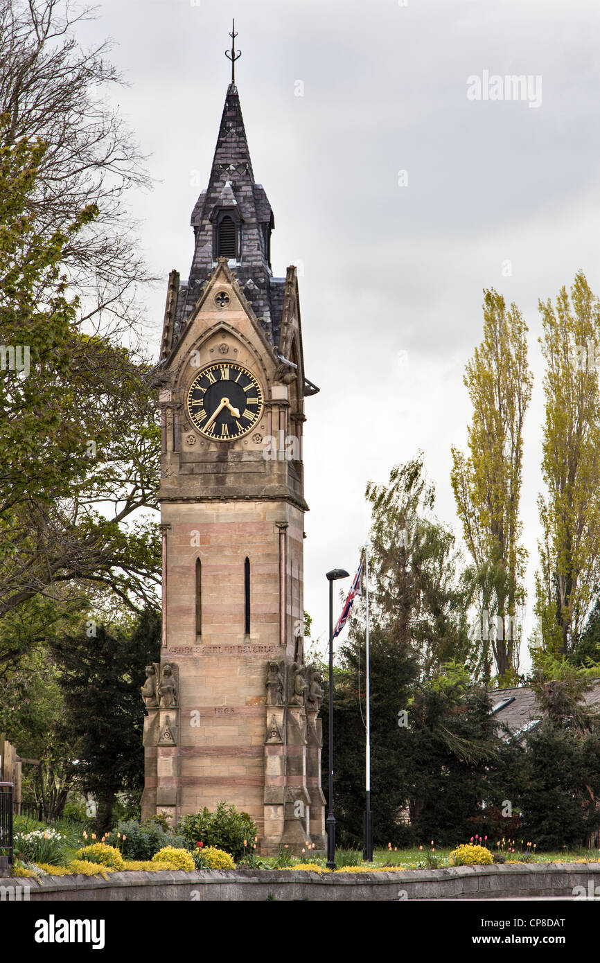 Memorial Clock Tower a Airmyn, vicino a Bassano del Grappa, East Yorkshire Foto Stock