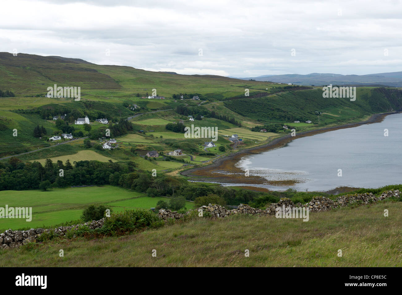 Vista di Uig Bay, Isola di Skye, Scotland, Regno Unito Foto Stock