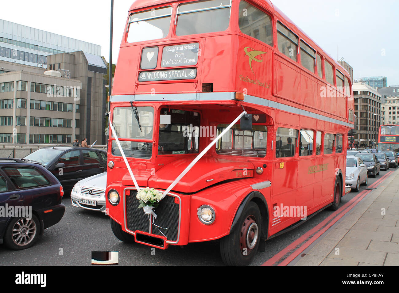 Vecchio Bus di Londra, Foto Stock