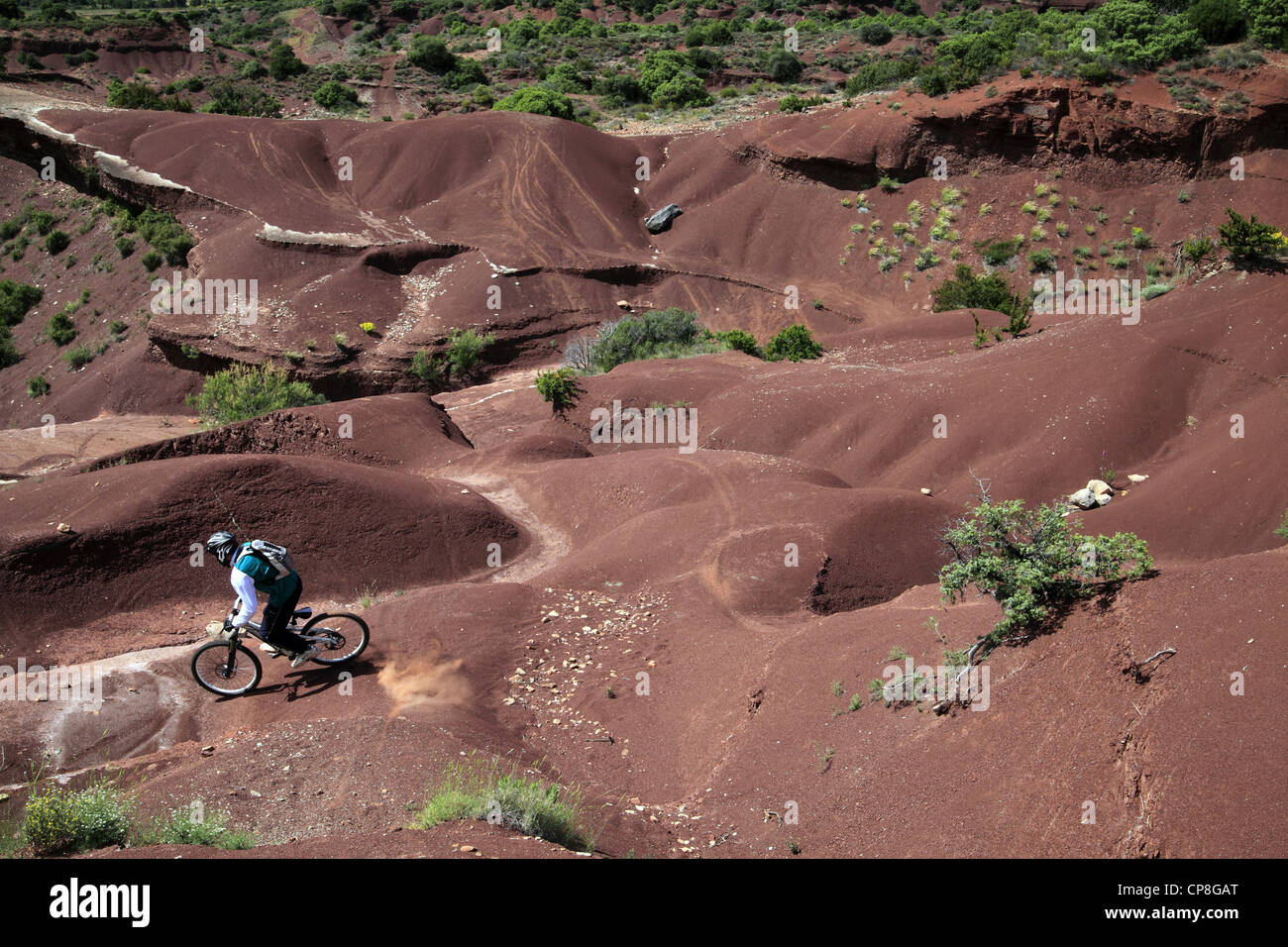 Discesa per la mountain bike, Saint Jean de La Blaquiere, Herault, Francia Foto Stock