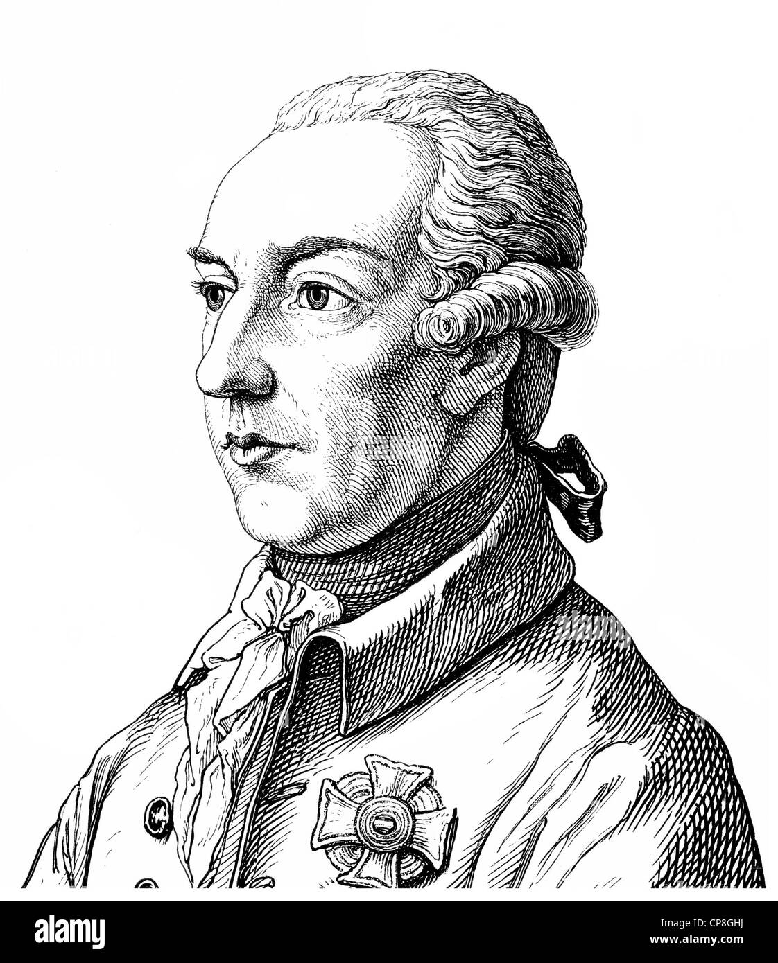 Giuseppe II o Benedikt Agosto Johann Anton Michael Adam, 1741 - 1790, casa di Habsburg-Lorraine, Arciduca nel Archduchy di Au Foto Stock