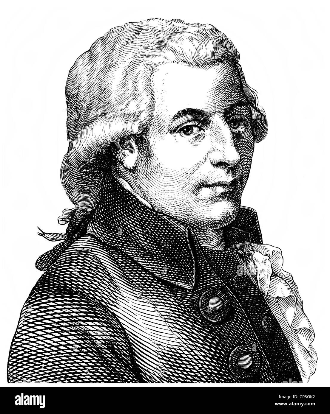 Wolfgang Amadeus Mozart, 1756 - 1791, un compositore della prima scuola viennese, Historische Zeichnung aus dem 19. Jahrhundert, Po Foto Stock