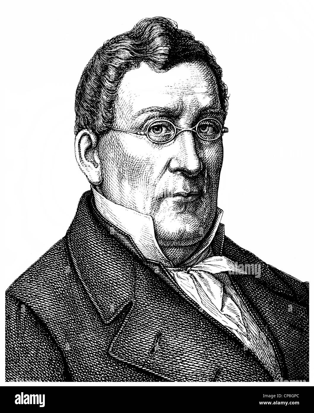 Louis o Ludwig Spohr, 1784 - 1859, un compositore tedesco, conduttore, violinista e pedagogo Historische Zeichnung aus dem 19. Jah Foto Stock