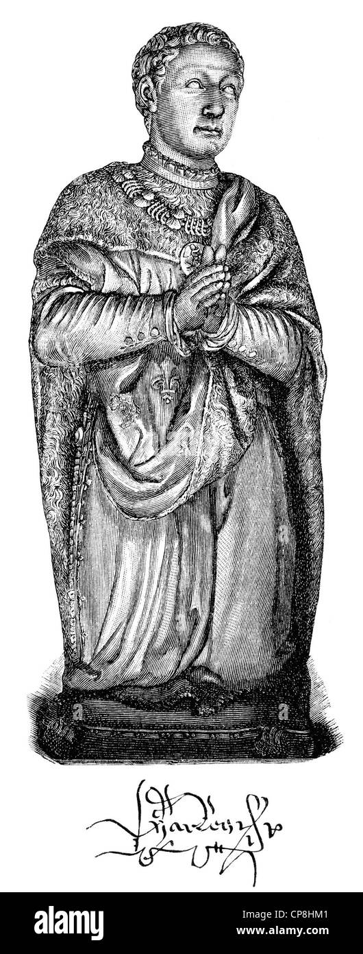 Carlo, Duca di Orléans, 1394 - 1465, Duca di Orléans, un poeta francese, Historische Druck aus dem 19. Jahrhundert, Ritratto von , Foto Stock