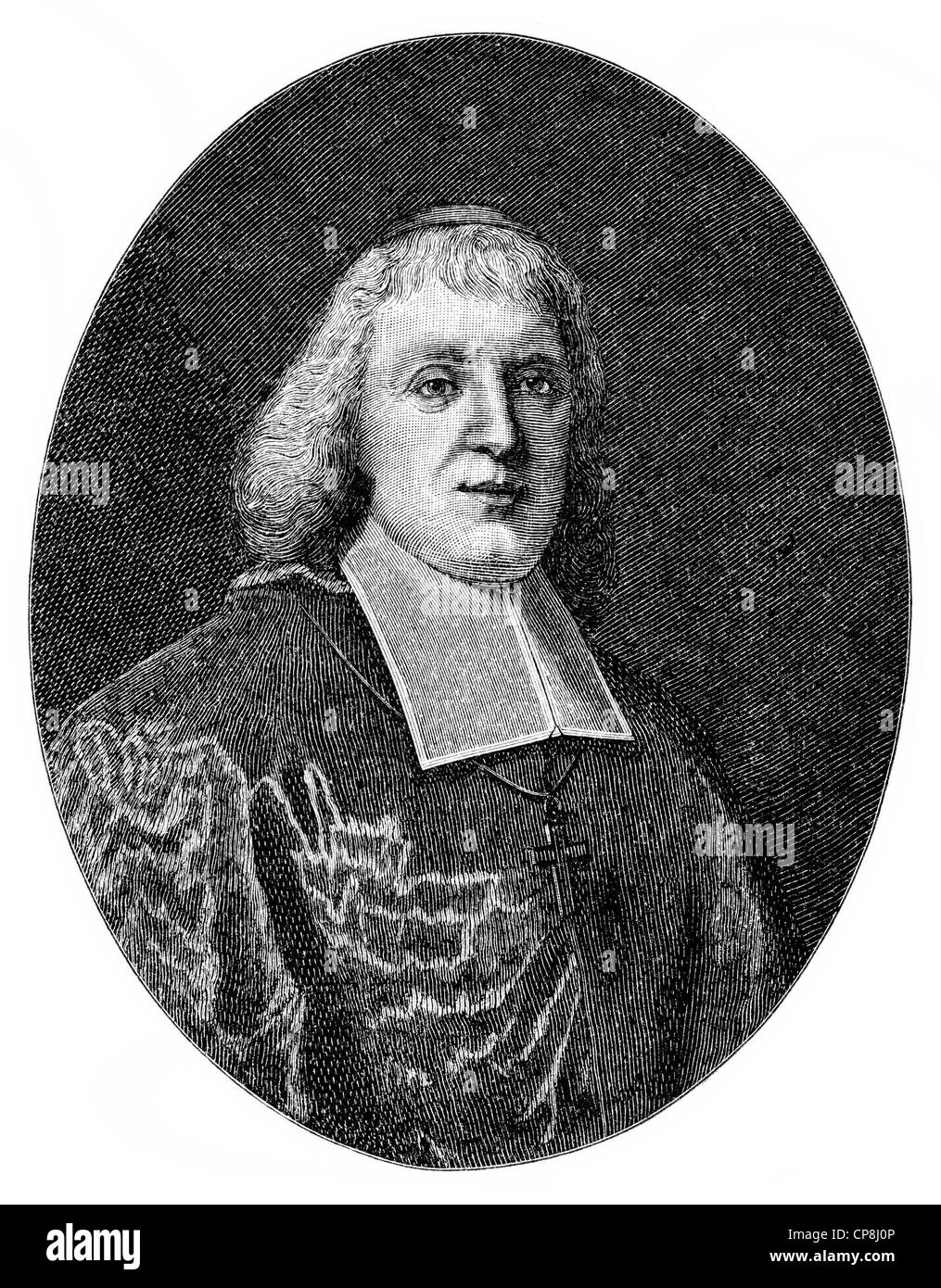 Jacques Bénigne Bossuet, 1627 - 1704, un vescovo francese e autore, Historische Druck aus dem 19. Jahrhundert, Ritratto von Jacque Foto Stock