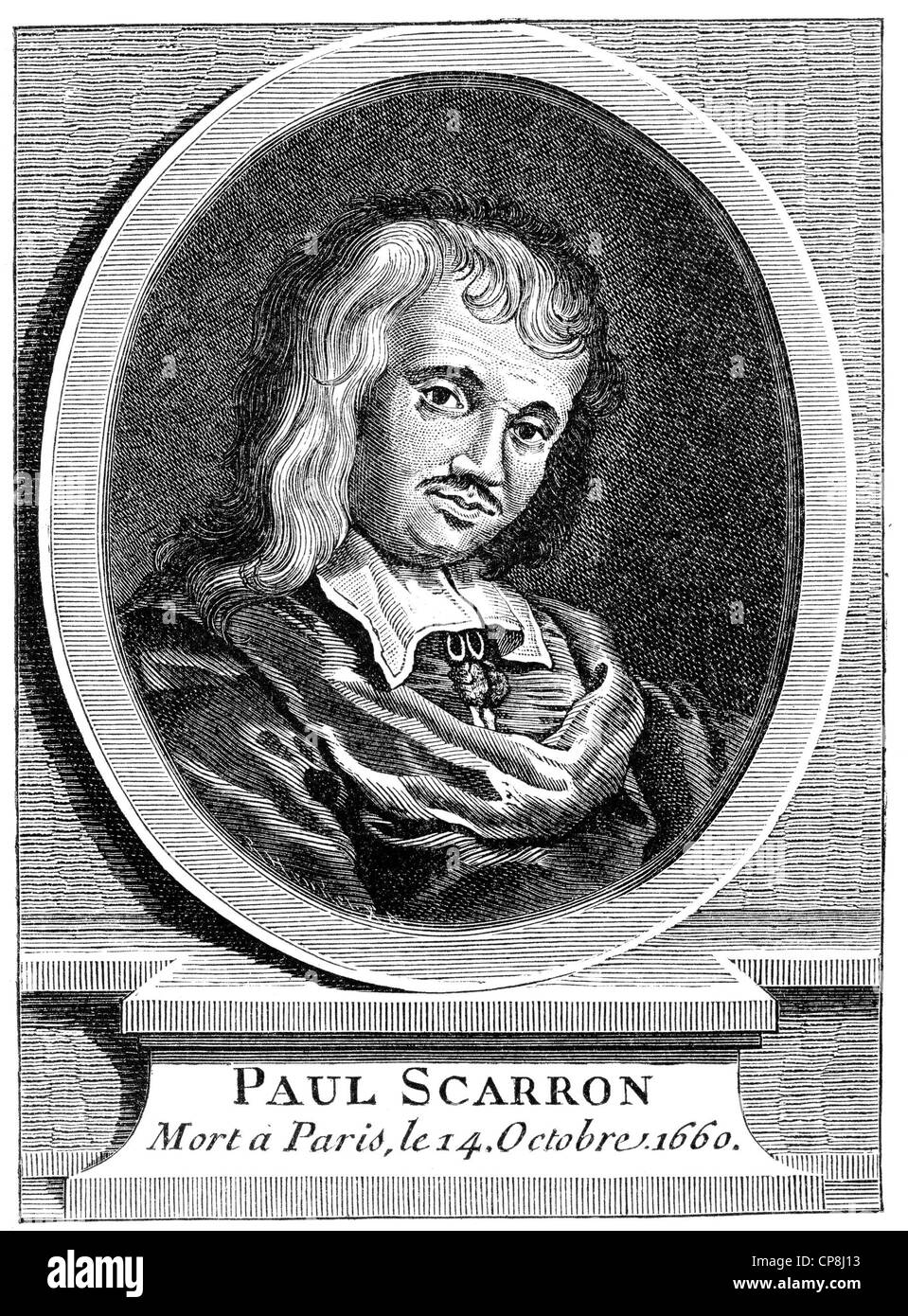Paul Scarron, 1610 - 1660, uno scrittore francese, Historische Druck aus dem 19. Jahrhundert, Ritratto von Paul Scarron, 1610 - 1660, e Foto Stock