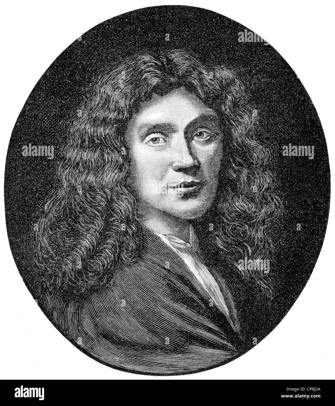 Moliere o Jean-Baptiste Poquelin, 1622 - 1673, un attore francese, direttore del teatro e drammaturgo, Historische Druck aus dem 19. J Foto Stock