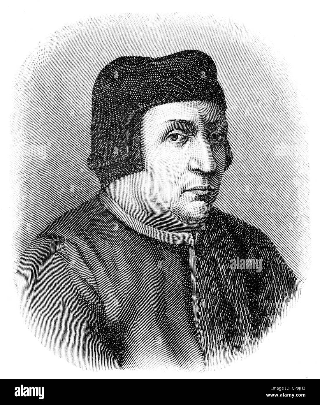 Francesco Guicciardini, 1483 - 1540, un politico italiano e storico, Historische Zeichnung aus dem 19. Jahrhundert, Ritratto Foto Stock
