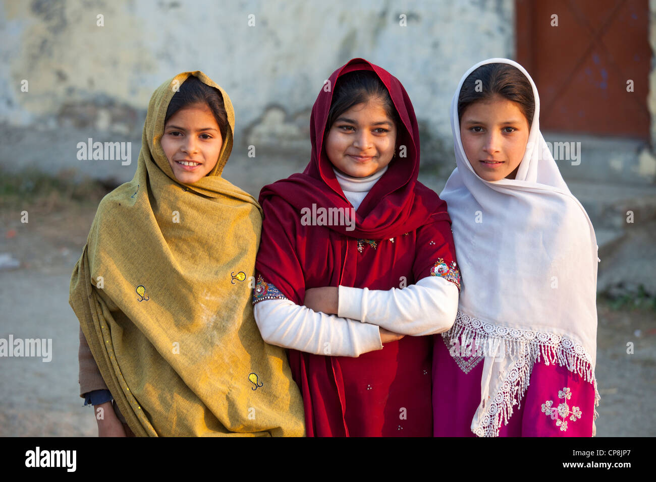 Ragazze locali in Taxila, Provincia del Punjab, Pakistan Foto Stock