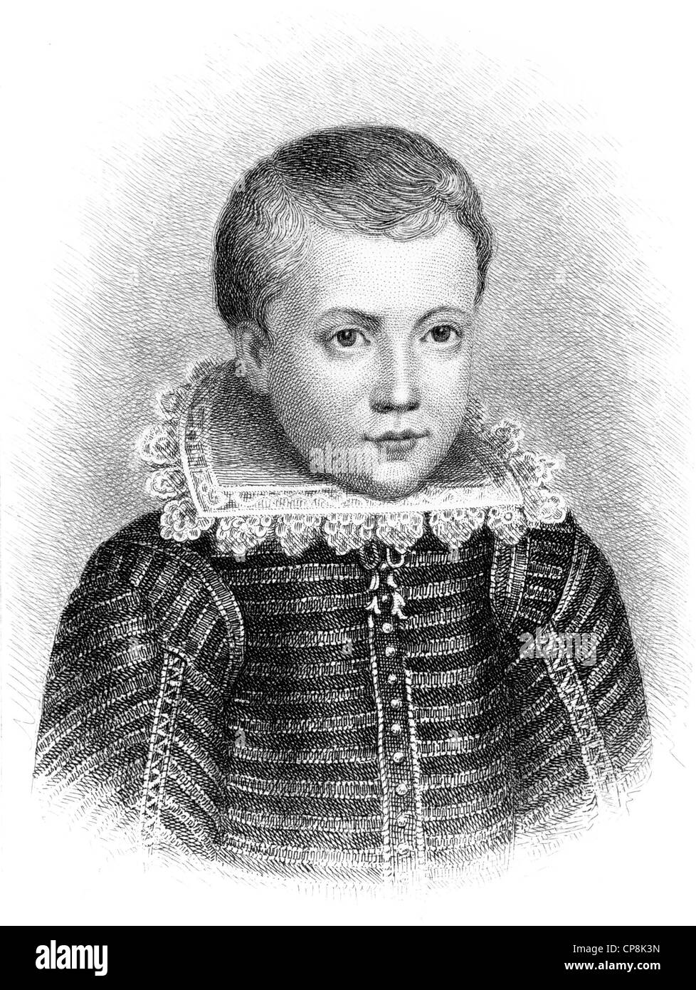 John Milton, 1608 - 1674, un poeta inglese e filosofo politico, Historische Druck aus dem 19. Jahrhundert, Ritratto von Joh Foto Stock