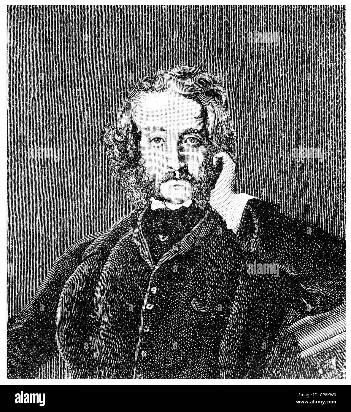 Edward George Earle Lytton Bulwer-Lytton, 1803 - 1873, un politico inglese, poeta e drammaturgo, Historische Zeichnung aus dem Foto Stock