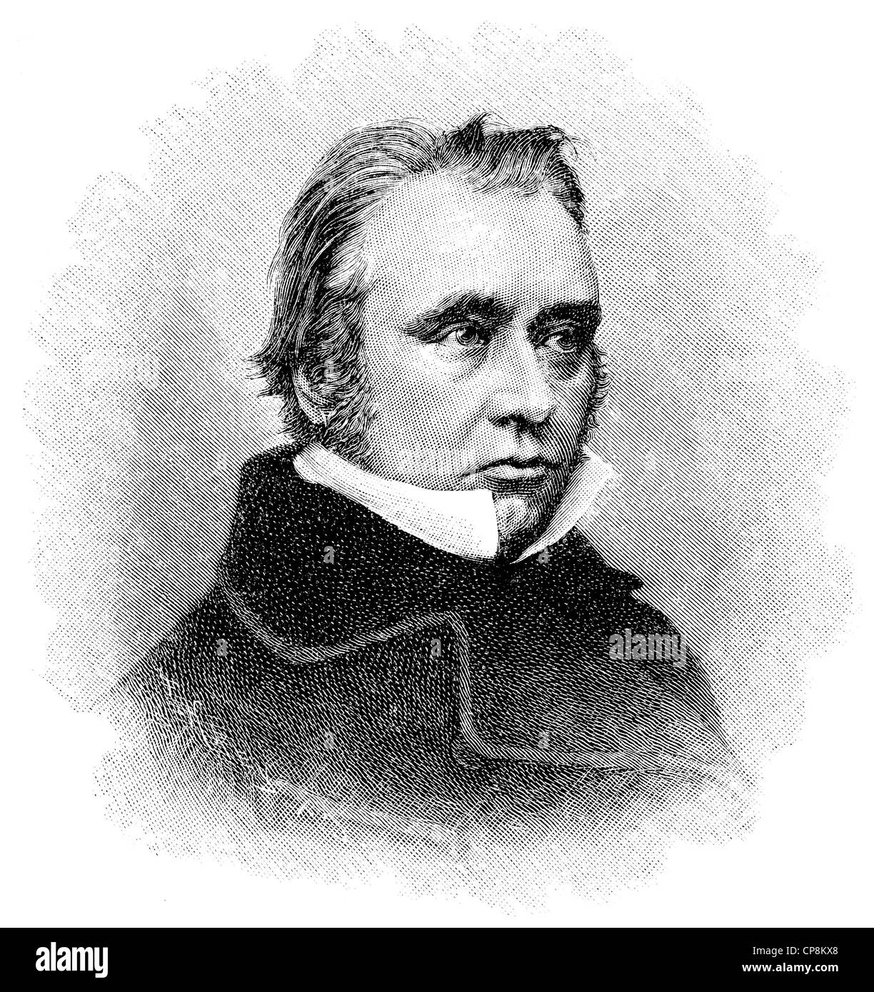 Thomas Babington Macaulay, primo Baron Macaulay di Rothley, 1800 - 1859, un storico britannico, poeta e uomo politico, Historische Zei Foto Stock
