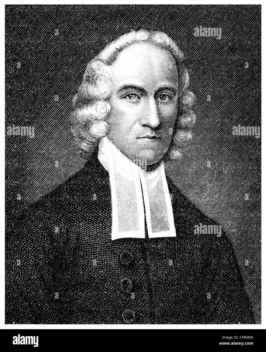 Jonathan Edwards, 1703 - 1758, un americano, New England predicatore, missionario e leader della rinascita del Grande Risveglio, H Foto Stock