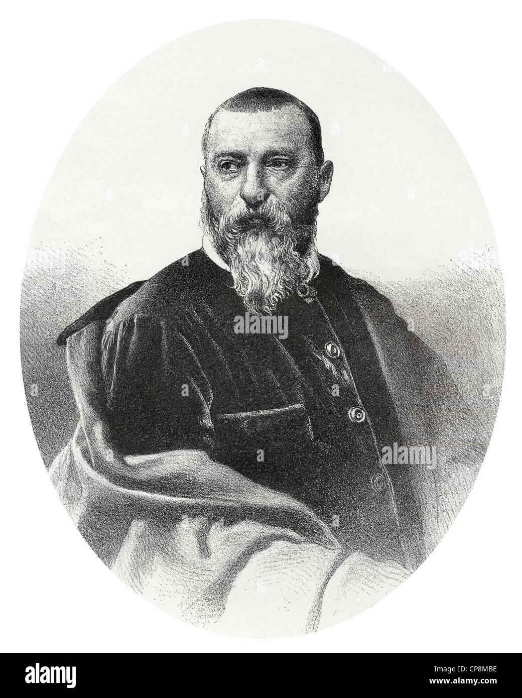 Jean-Baptiste Alphonse Karr, 1808 - 1890, un giornalista francese, scrittore e disegnatore satirico, storica incisione di acciaio dal xix centu Foto Stock
