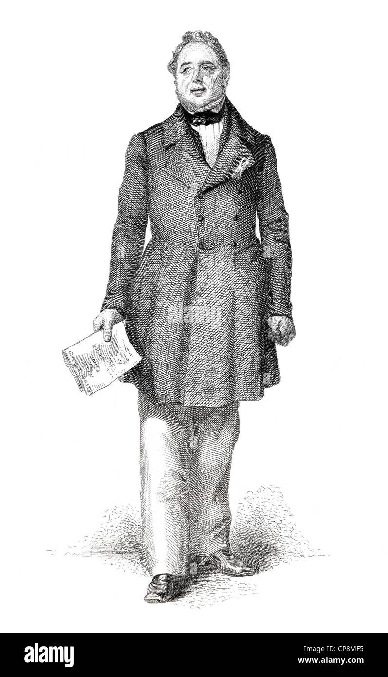 Storica incisione di acciaio a partire dal xix secolo, Pierre Joseph Pureur, 1798 - 1882, membro dell'Assemblea nazionale francese, Franc Foto Stock