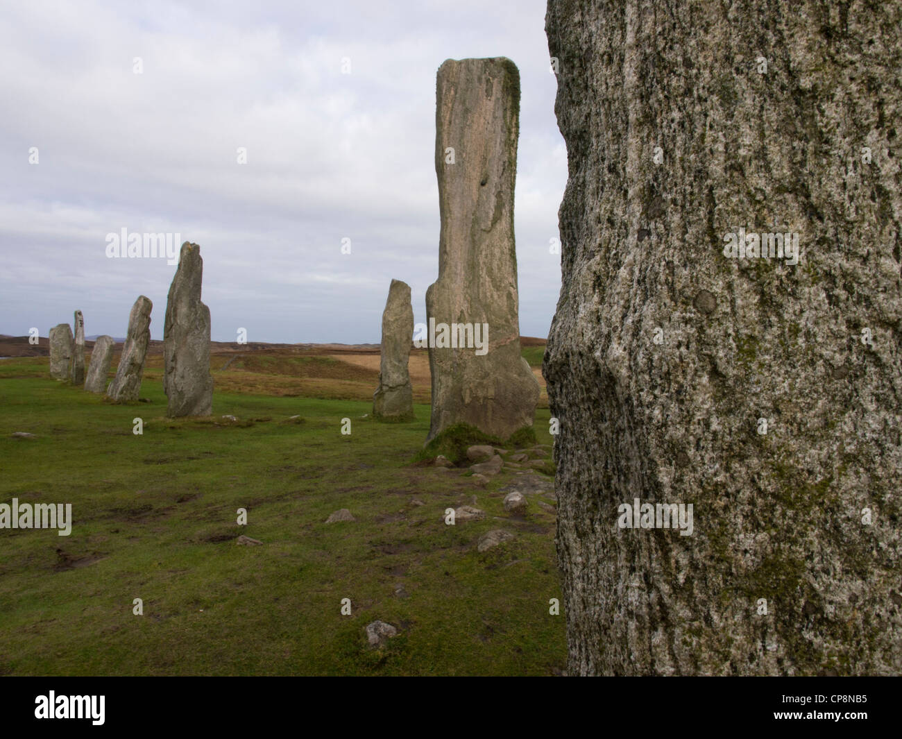 Callanish Standing Stones, isola di Lewis Foto Stock