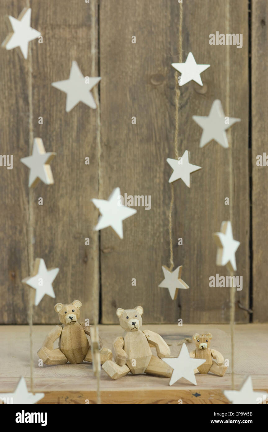 Decorazione di natale e orsacchiotto Foto Stock