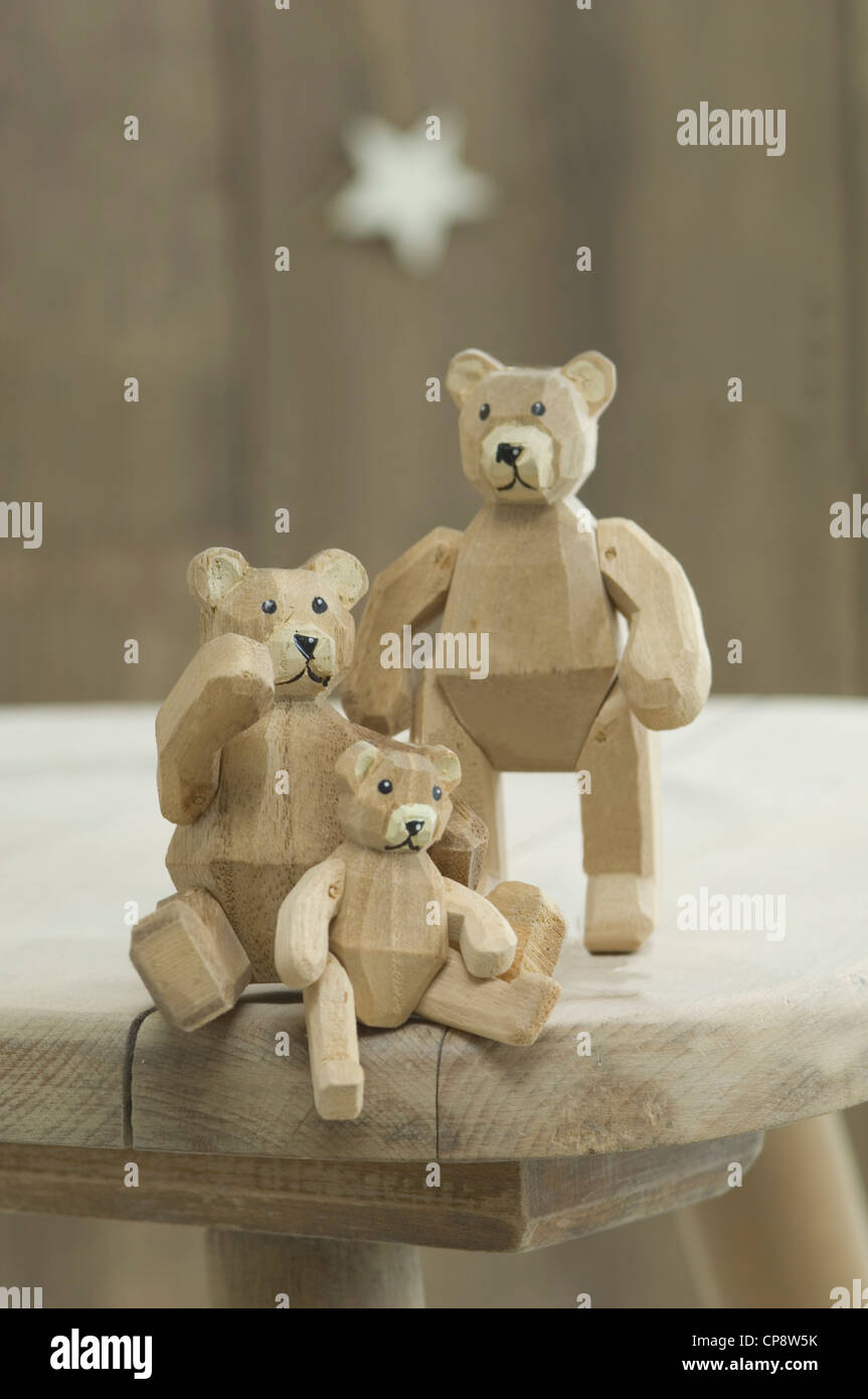 Decorazione di natale con legno orsacchiotto Foto Stock