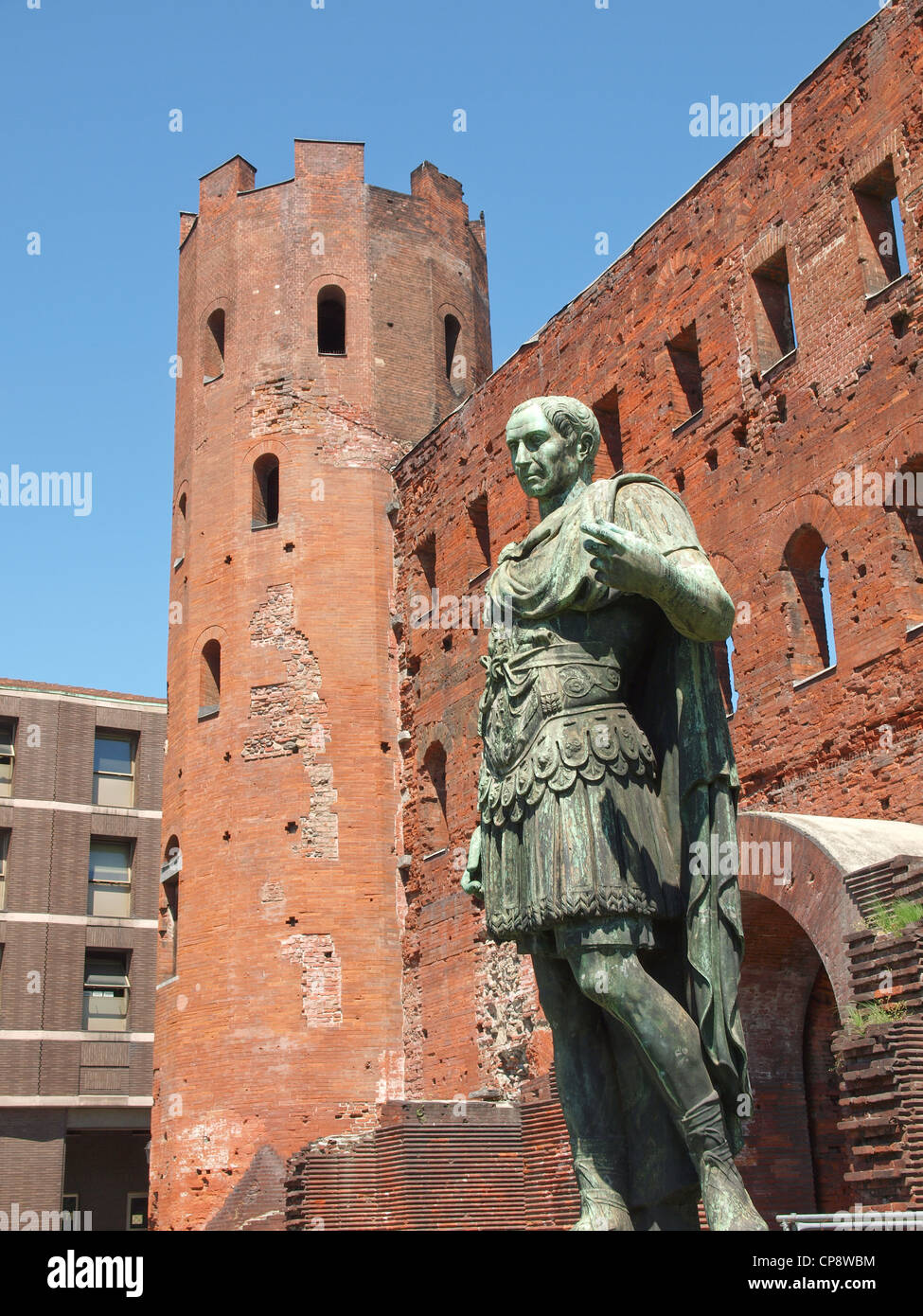 Le Torri Palatine antiche porte romane di Torino, Italia Foto Stock