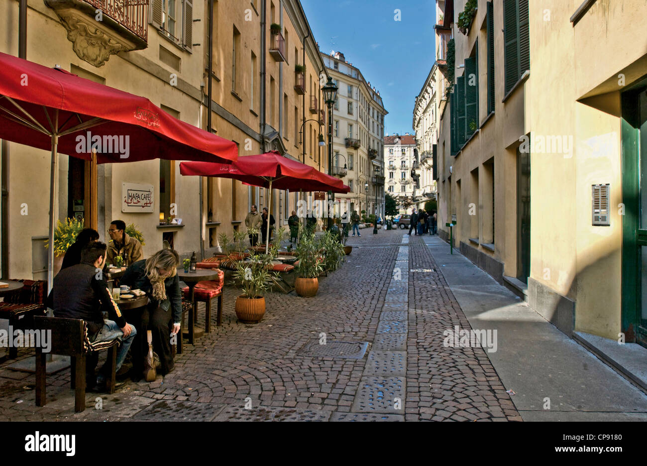 Europa Italia Piemonte Torino quartiere romano Hafa Cafè Foto Stock