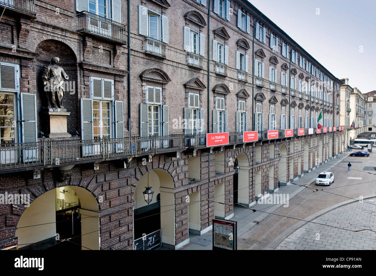 Europa Italia Piemonte Torino Piazza Castello il Teatro Regio Foto Stock