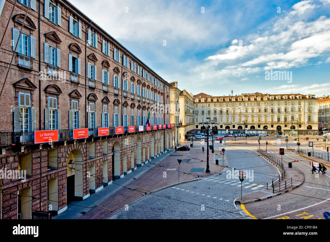 Europa Italia Piemonte Torino Piazza Castello il Teatro Regio Foto Stock