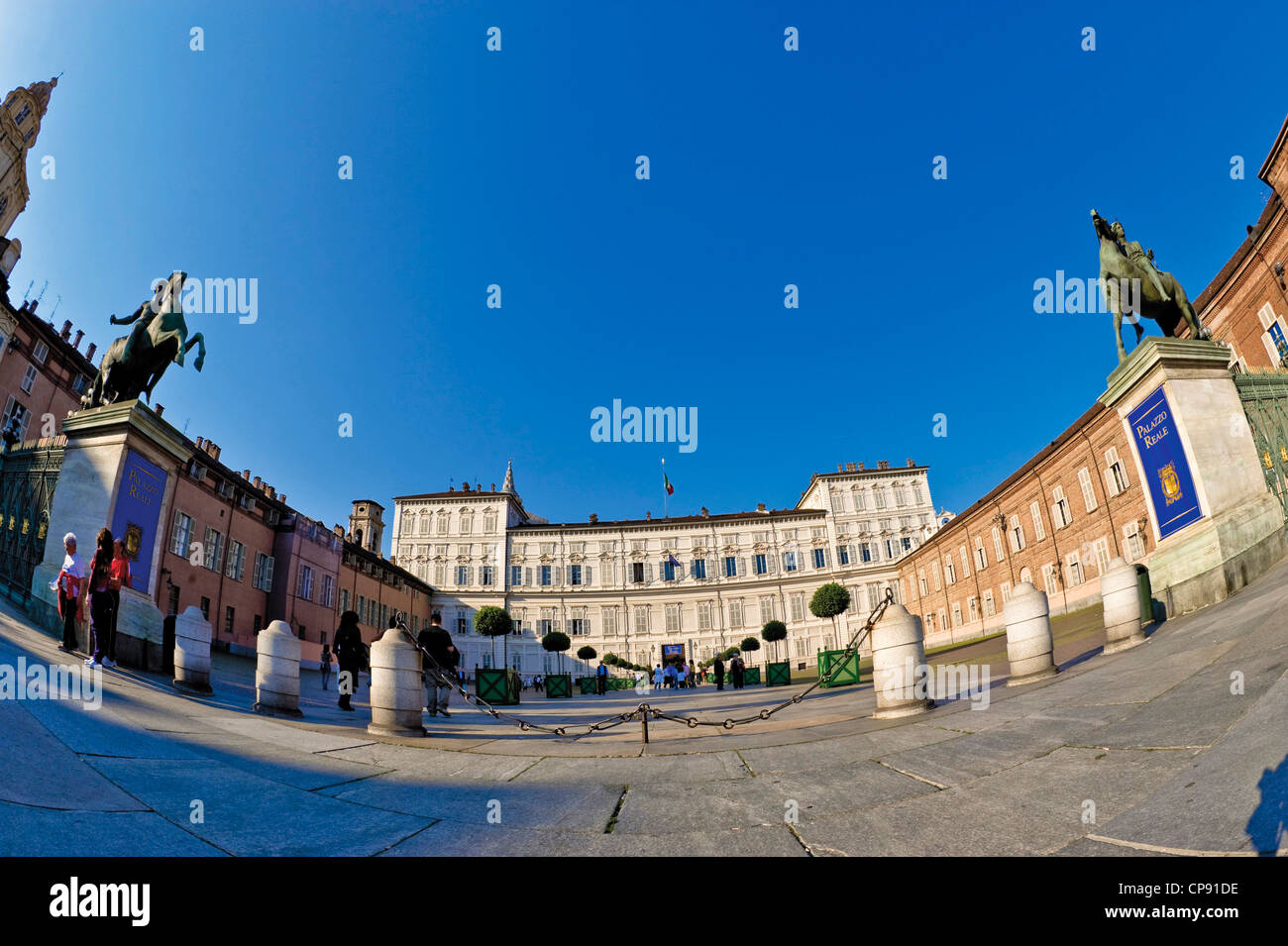 Europa Italia Piemonte Torino Piazza Castello Palazzo Reale Foto Stock