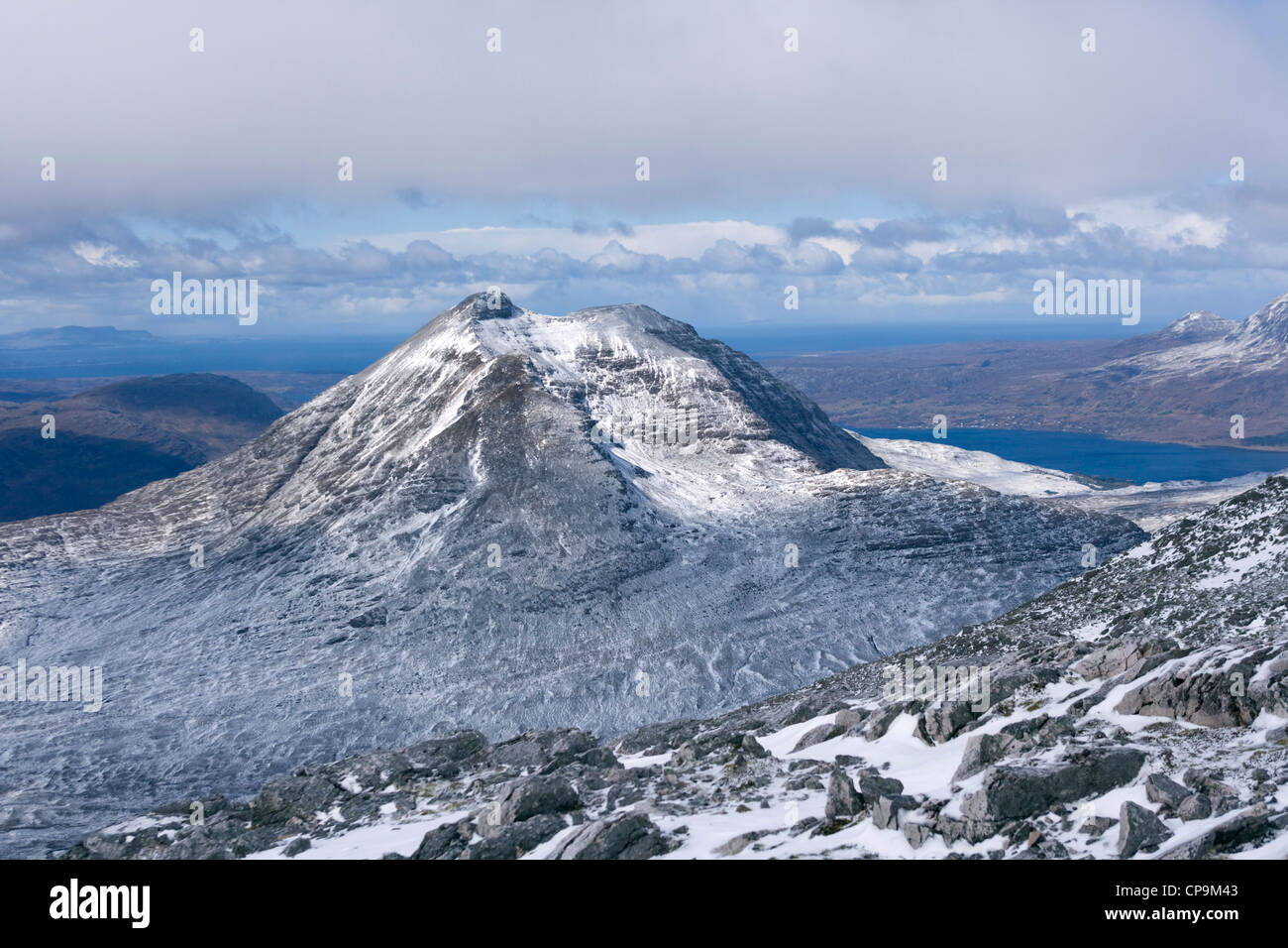 Il Corbett beinn damh in Torridon, visto da un Ruadh-stac. Foto Stock