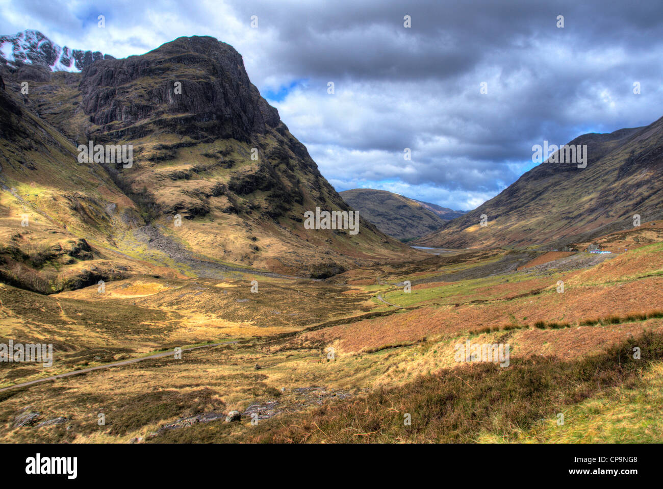 Un paesaggio di glencoe nelle Highlands della Scozia Foto Stock