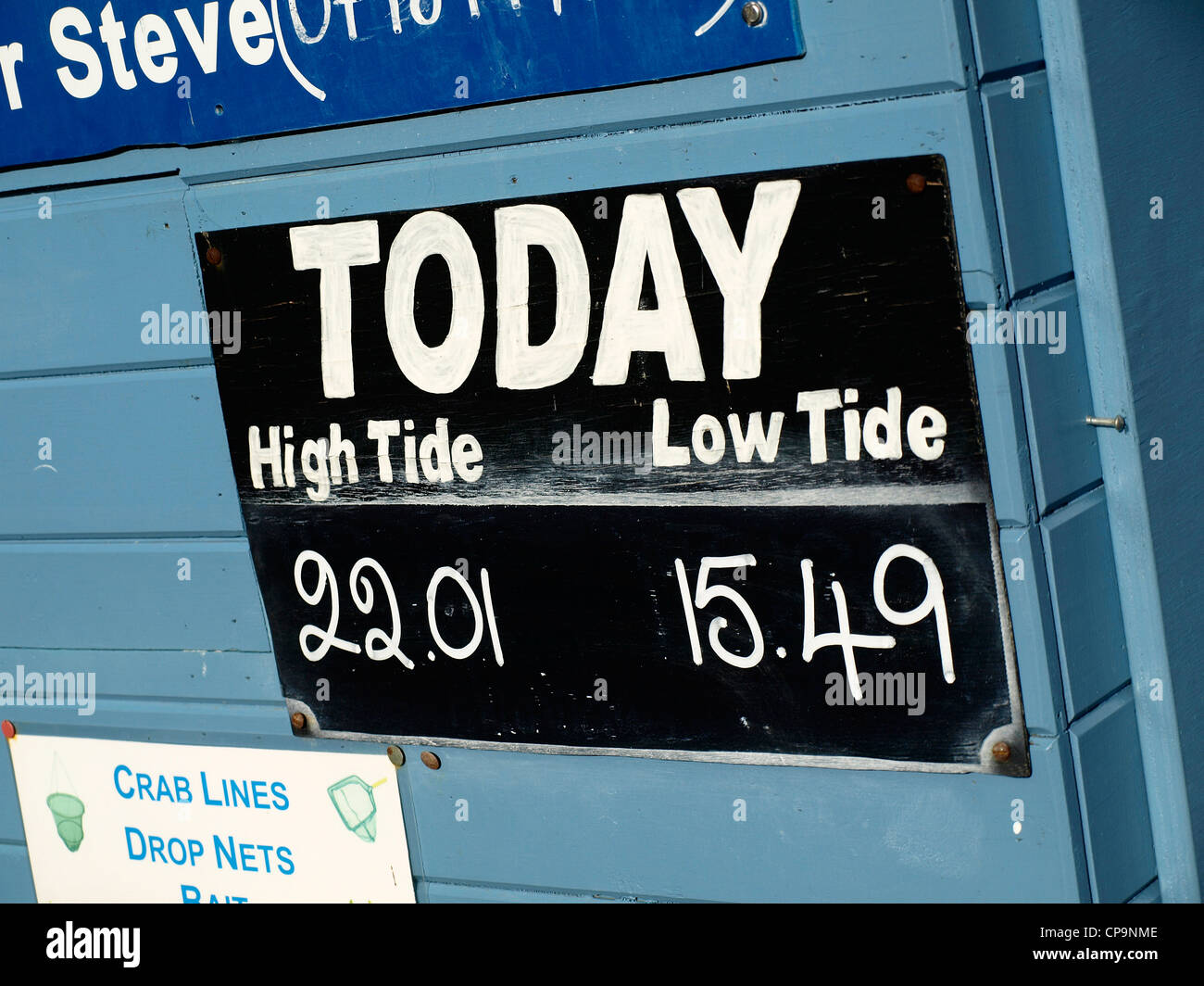 Orari delle maree, Fowey, Cornwall Foto Stock