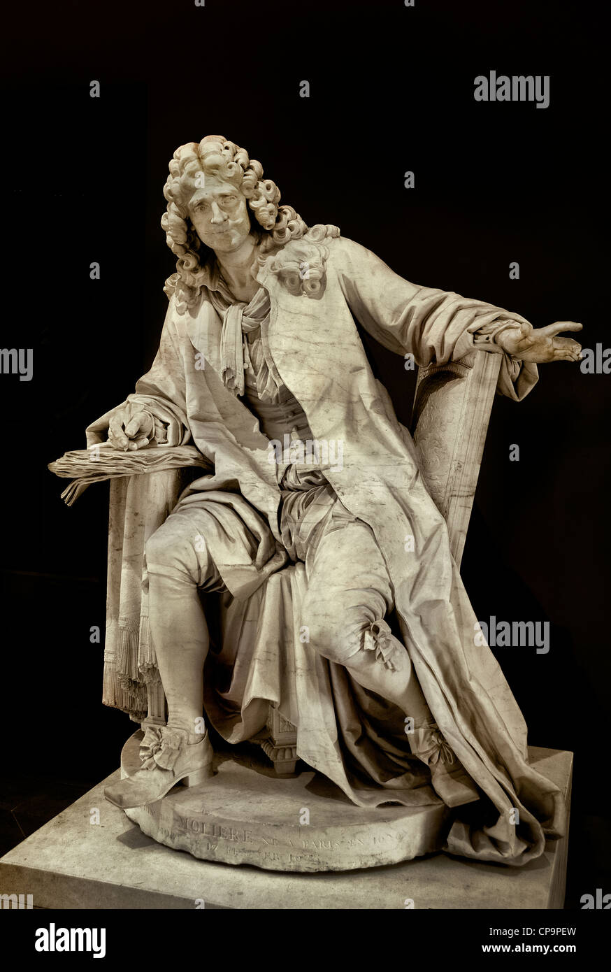 Jean Baptiste Poquelin - Molière 1622 - 1673 DI Jean Jacques CAFFIERI 1725 - 1792 Louvre, Parigi, Francia, Foto Stock