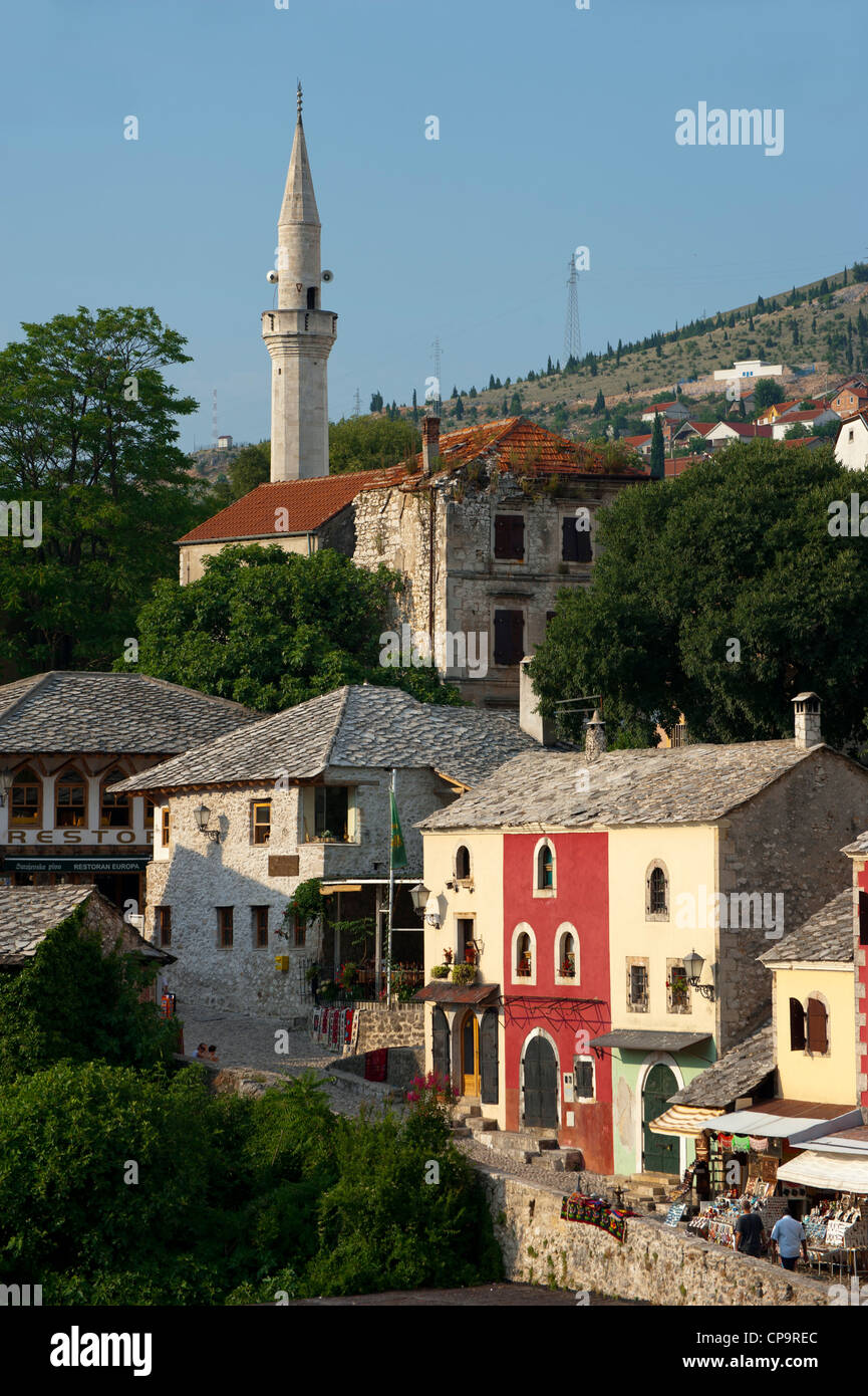 Vista di Mostar. La Bosnia Erzegovina. Balcani.L'Europa. Foto Stock