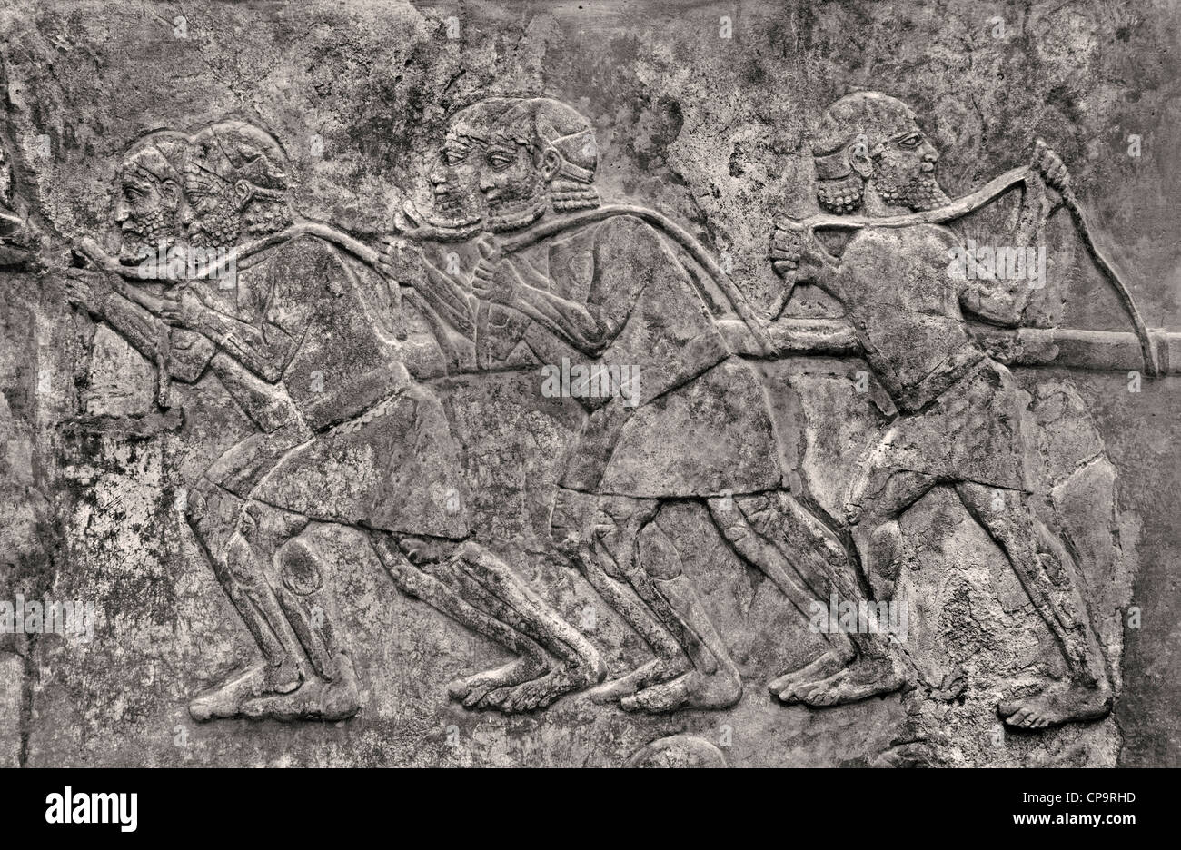 Il trasporto di legno, Neo palazzo Assiro di Sargon II 721-705 BC Khorsabad antica Dur Sharrukin Assiria Iraq Foto Stock