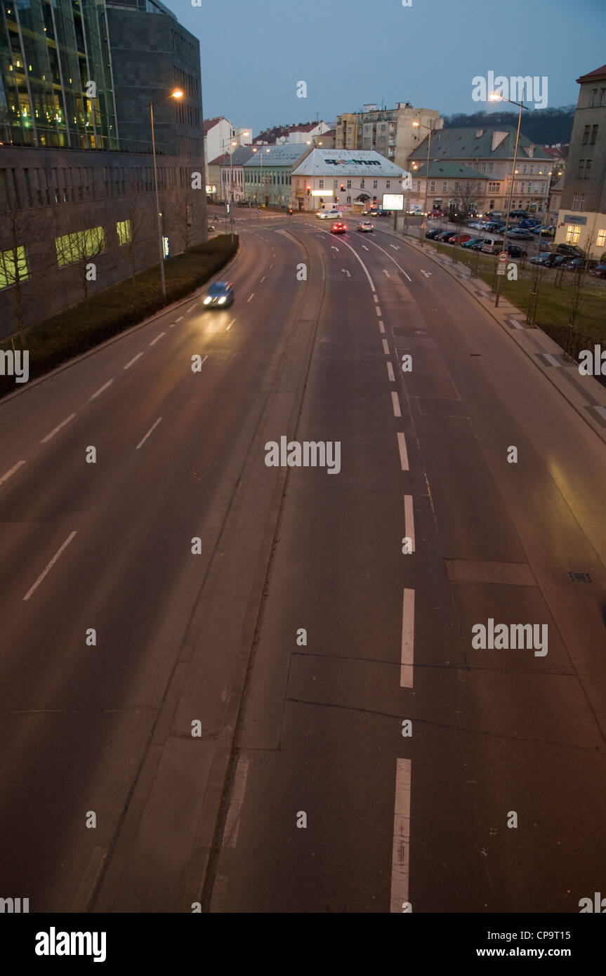 Rohanske Nabrezi street Karlin quartiere Praga Repubblica Ceca Europa Foto Stock