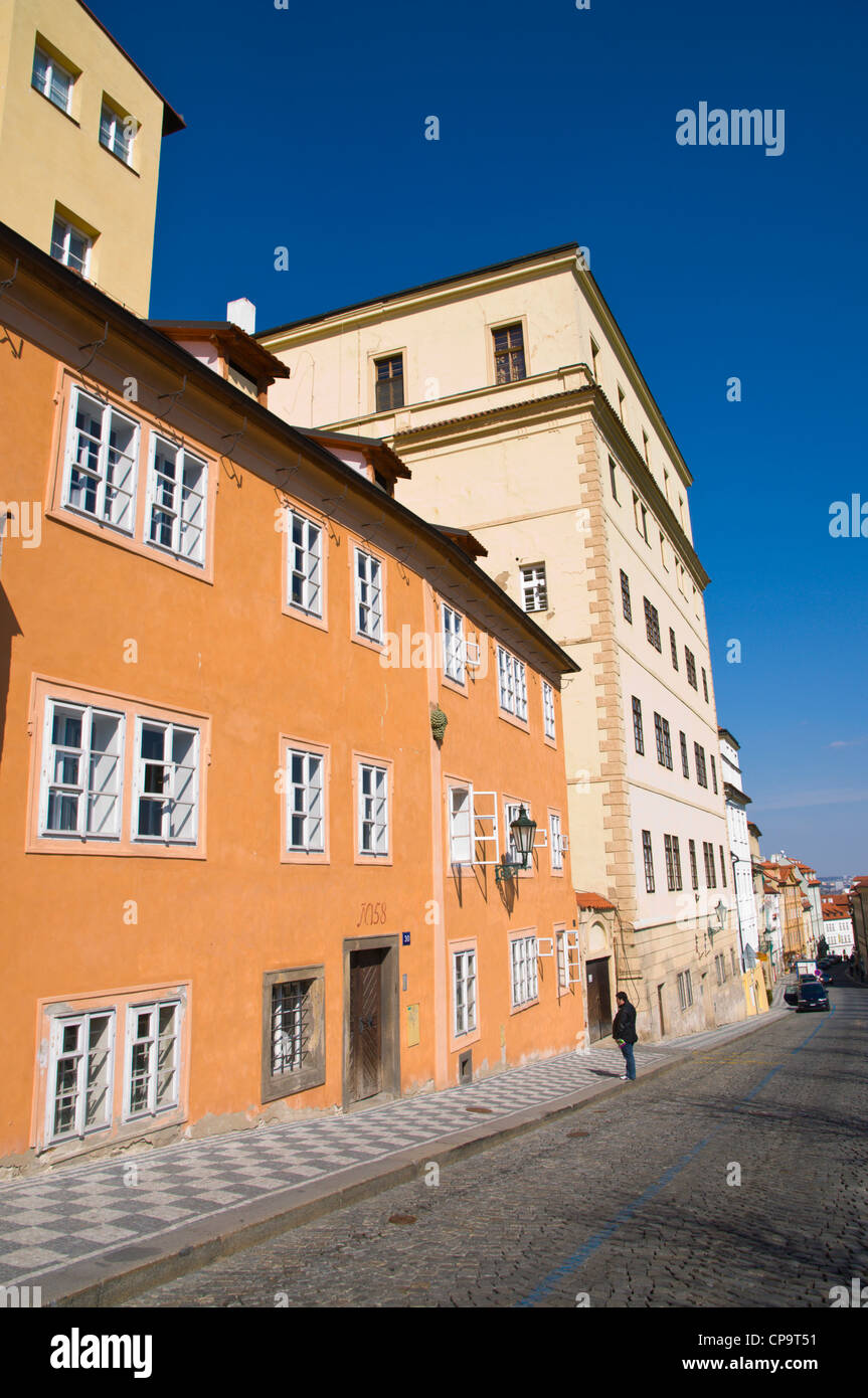 Uvoz street Hradcany quartiere Praga Repubblica Ceca Europa Foto Stock