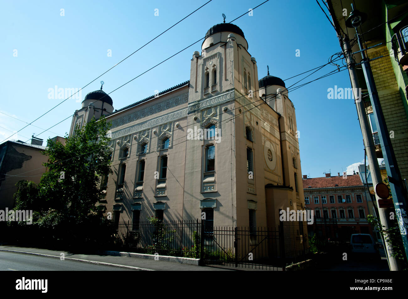 Sinagoga di Sarajevo , costruito in stile moresco stile Revival nel 1902, progettato da Karel Parik .Bosnia Erzegovina. Balcani .Europa Foto Stock