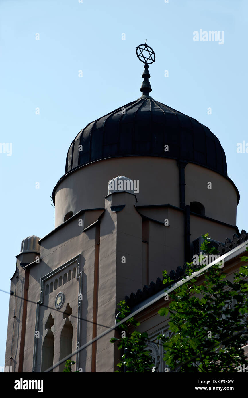 Sinagoga di Sarajevo dettaglio,costruita in stile moresco stile Revival nel 1902, progettato da Karel Parik .Bosnia Erzegovina. Balcani .Europa Foto Stock