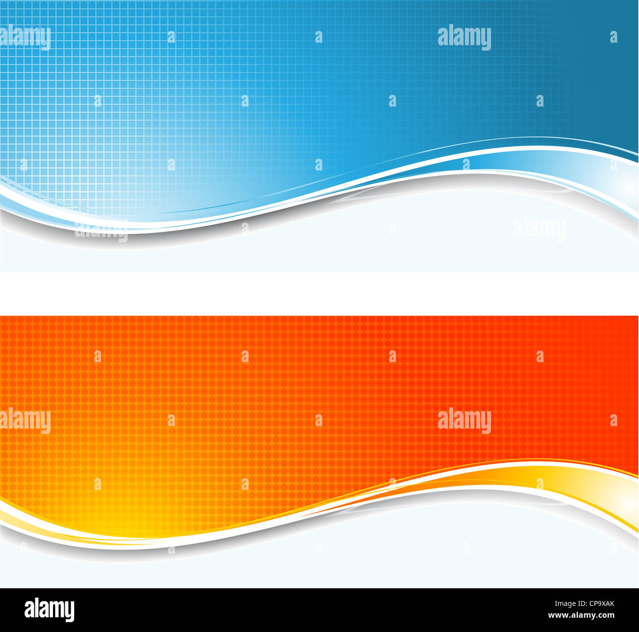 Abstract gli sfondi di mosaico in blu e arancione Foto Stock