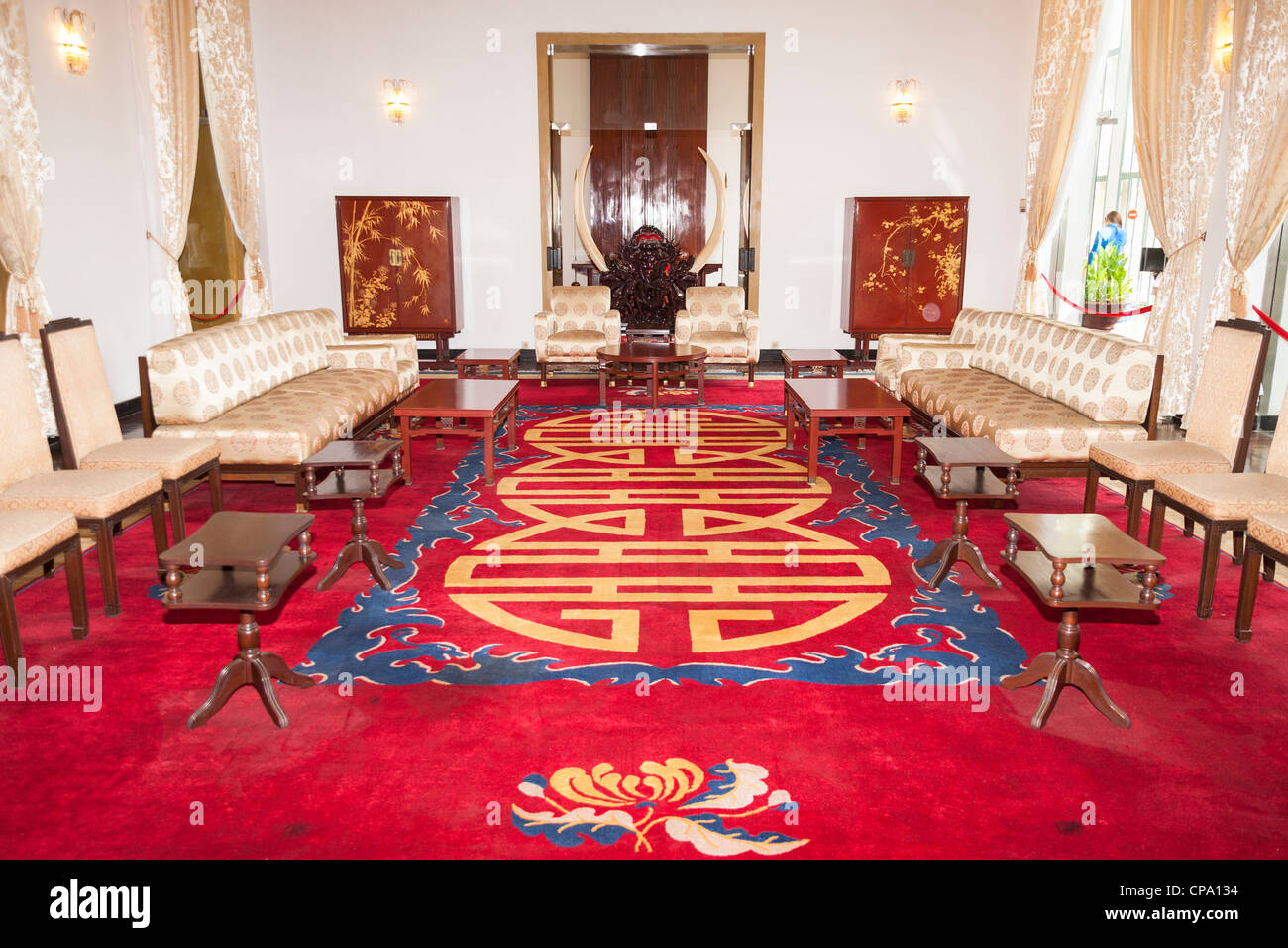 Il presidente della camera di ricezione per i funzionari vietnamiti, riunificazione Hall, la città di Ho Chi Minh (Saigon), Vietnam Foto Stock