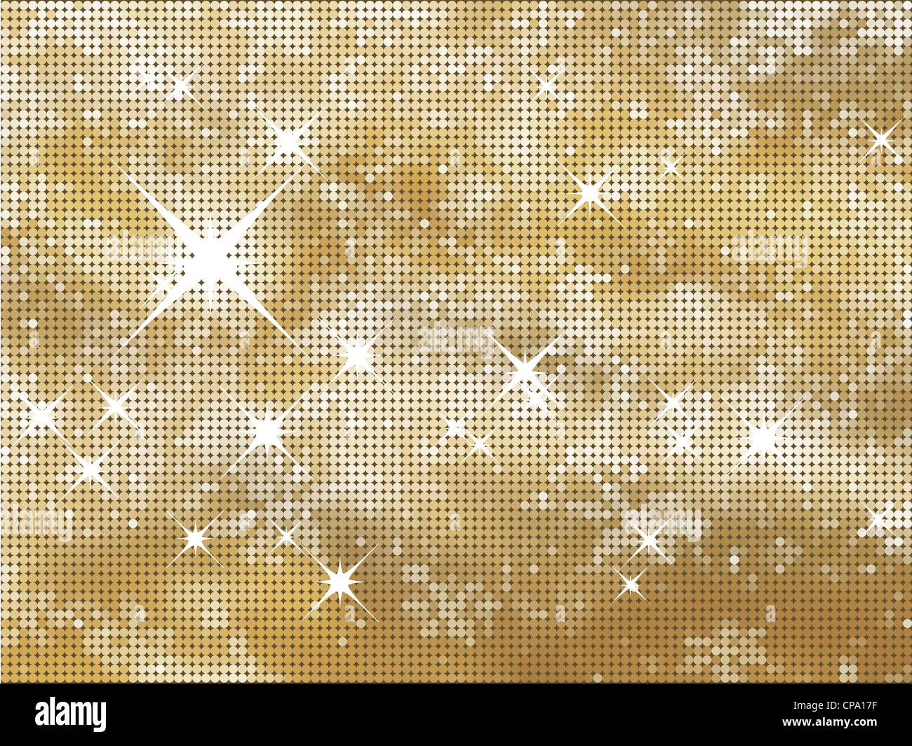 Glittery oro sullo sfondo di Natale in i punti dei mezzitoni Foto Stock