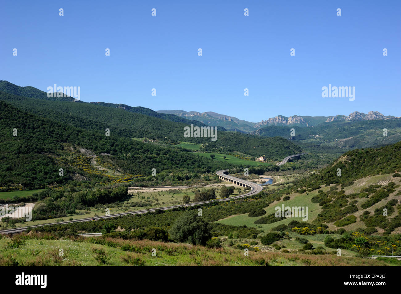 Italia, Basilicata, Parco regionale Dolomiti Lucane, valle del fiume Basento Foto Stock